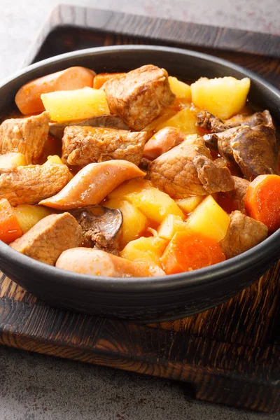 Filipino Menudo Hearty Tasty Pork Stew Made Fresh Tomatoes Potatoes — Stock Photo, Image