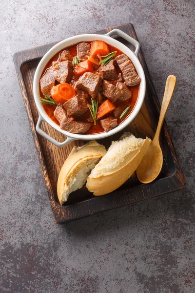 Daube Ragoût Provençal Français Bœuf Aux Légumes Mijoté Lentement Tendresse — Photo