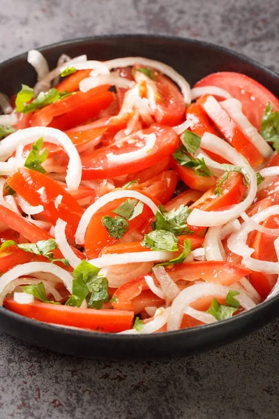 Ensalada Chilena Uma Salada Chilena Composta Por Tomate Cebola Azeite — Fotografia de Stock