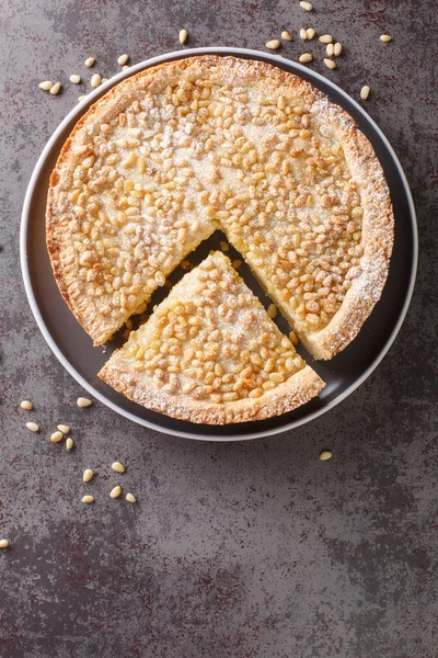 Italian Grandma Cake Torta Della Nonna Pine Nut Custard Tart — Photo