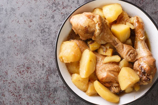 Indonesische Semur Ayam Een Heerlijke Manier Kip Aardappelen Bereiden Een — Stockfoto