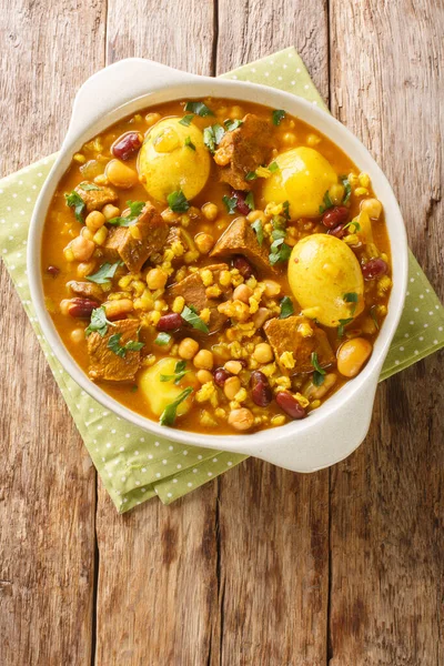 Plato Principal Tradicional Judío Cholent Hamin Para Almuerzo Shabat Carne —  Fotos de Stock