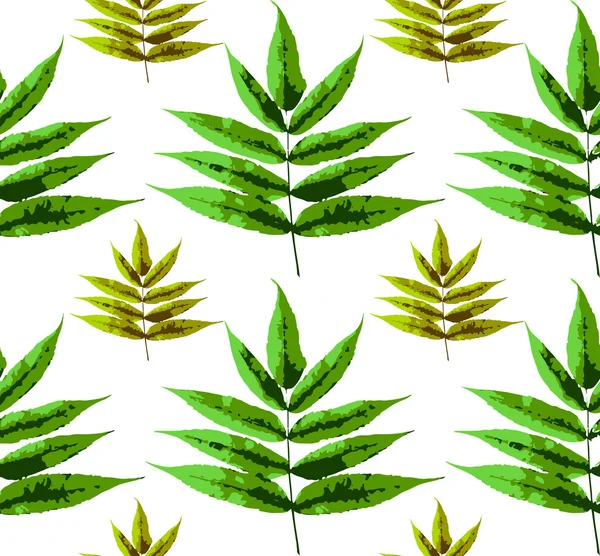Pattern with leaves, vector — Stock Vector