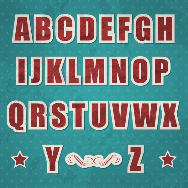 Retro style alphabet — Stock Vector
