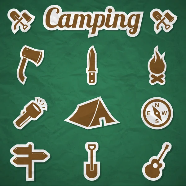Camping icon Set — Stock Vector