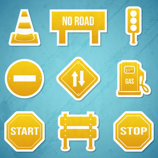 Road signs icon Set — Stock Vector