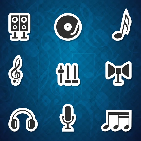 Muziek iconen set — Stockvector