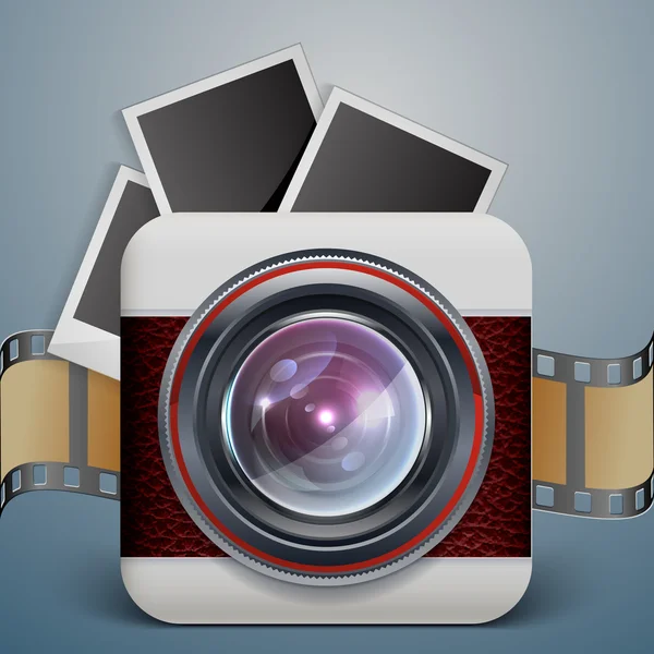 Vintage photo camera icon — Stock Vector
