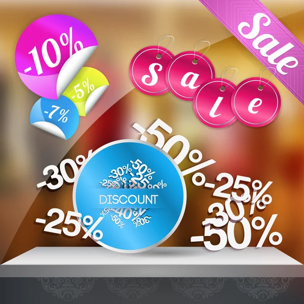 Sale poster with percent discount — Stock Vector