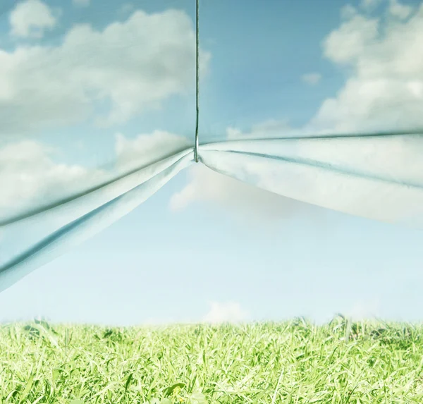 Surreal sky and grass — Stock Photo, Image