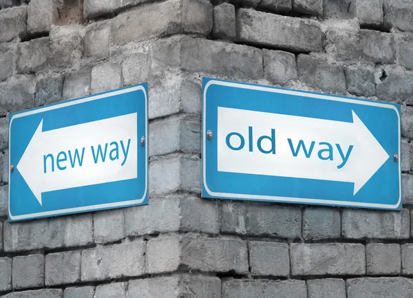 New and old way directions — Stock Photo, Image