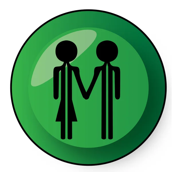 Bouton vert avec couple — Image vectorielle