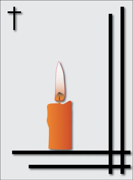Condolence card candle light — Stock Vector