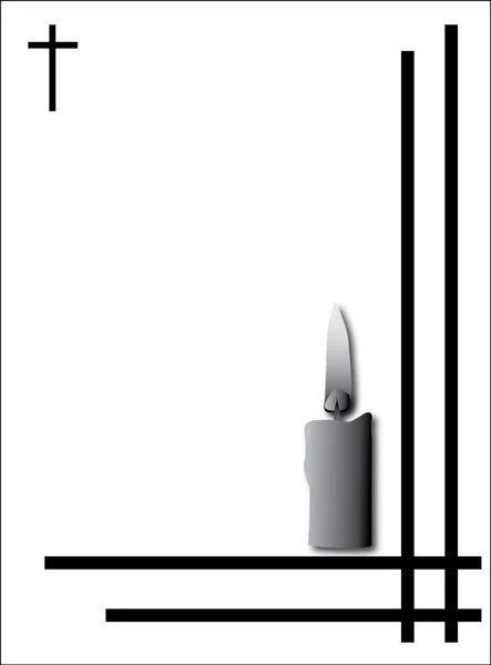 Condoleance kaart kaarslicht — Stockvector