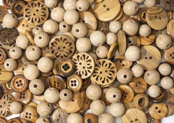 Wooden tailor buttons — Stock Photo, Image