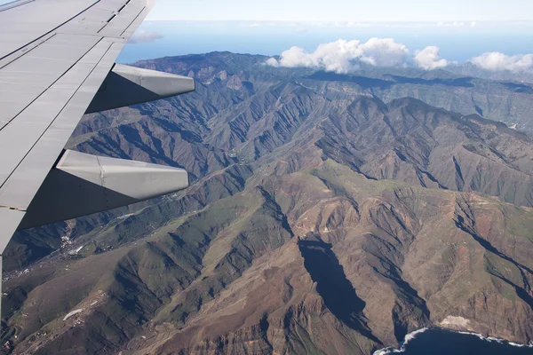 View from the plane at La Gomera — Stock Photo, Image