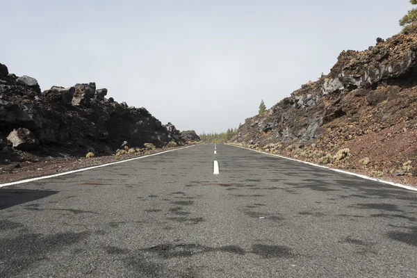 Road to el teide volcano — Stock Photo, Image