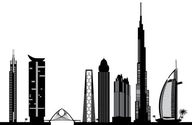 Dubai şehir silüetinin