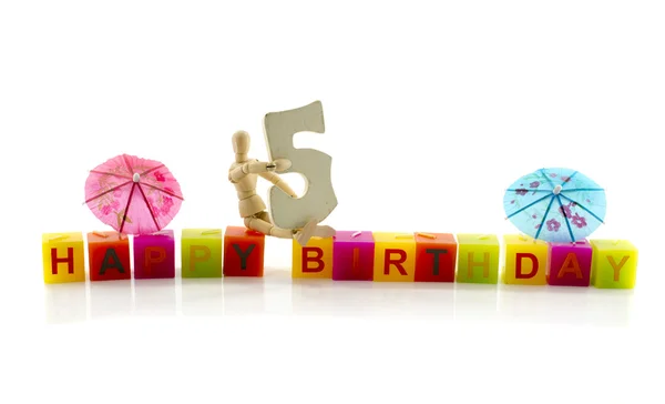 Buon compleanno cinque anni — Foto Stock