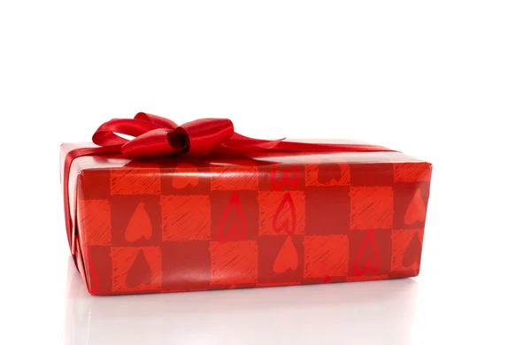 Красный подарок — стоковое фото