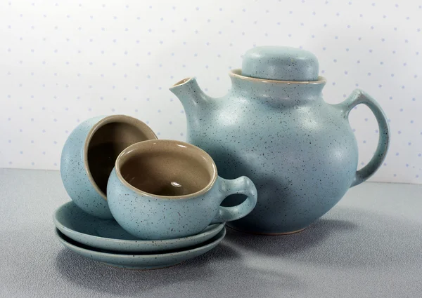 Tasses à thé et théière — Photo