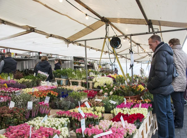 Sur le marché aux fleurs en Hollande — Photo