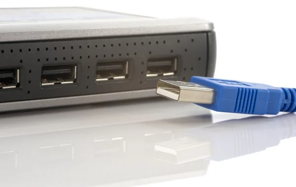 Połączenie USB z piasta — Zdjęcie stockowe