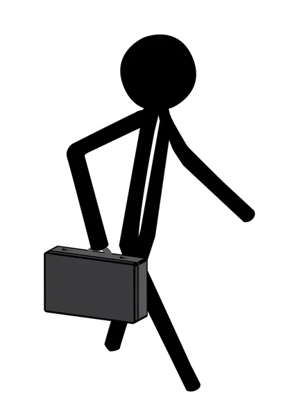 Affärsman med resväska — Stock vektor