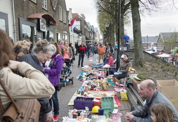 Shopping on the market on queensday — Stock Photo, Image