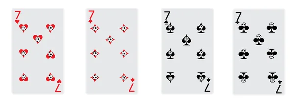 Four seven cards — Stock Vector