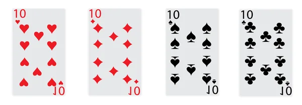 Cuatro diez cartas en el poker — Archivo Imágenes Vectoriales