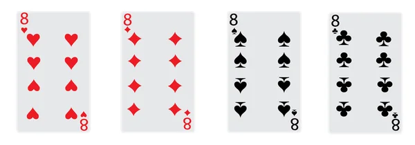Vier acht kaarten — Stockvector