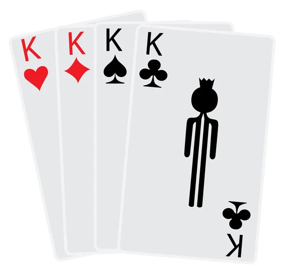 Vier koningen in poker — Stockvector