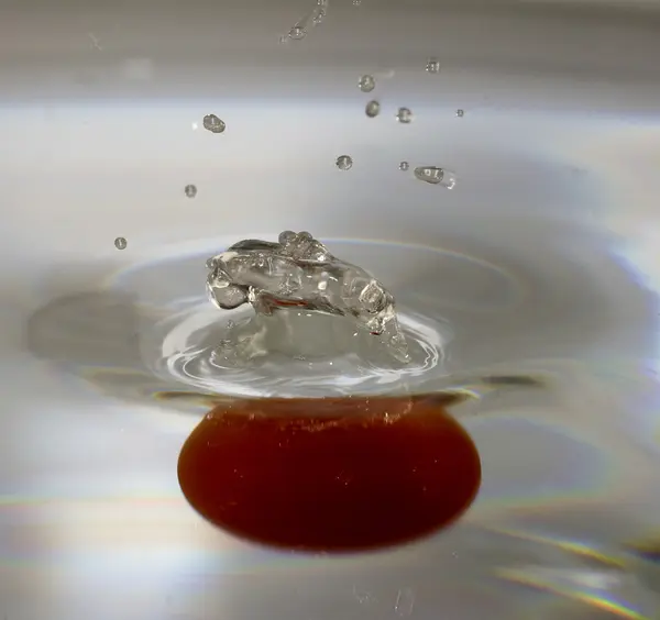 Tomato falling in water — Stock Photo, Image