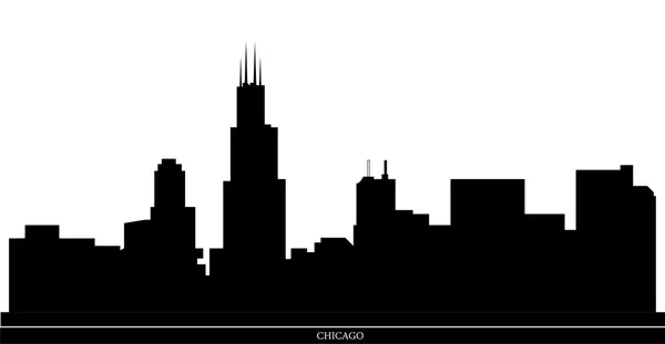 Chicago skyline szöveg lemez — Stock Vector