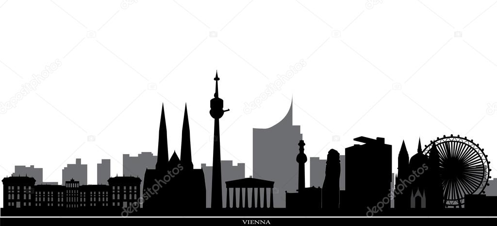 Vienna skyline with text plate