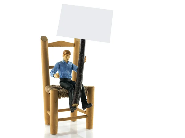 Hombre con tablero de información — Foto de Stock