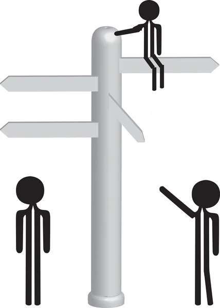 Pointant vers la bonne direction — Image vectorielle