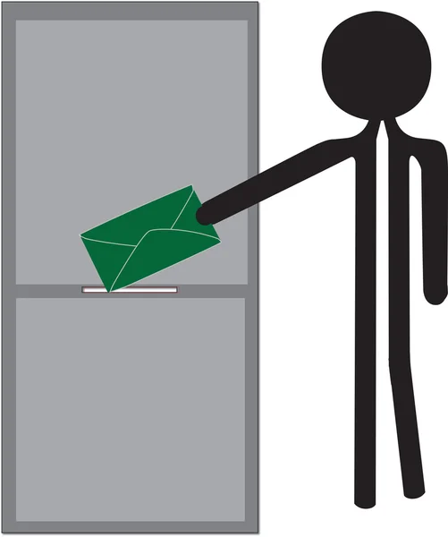 Homem com envelope verde — Fotografia de Stock