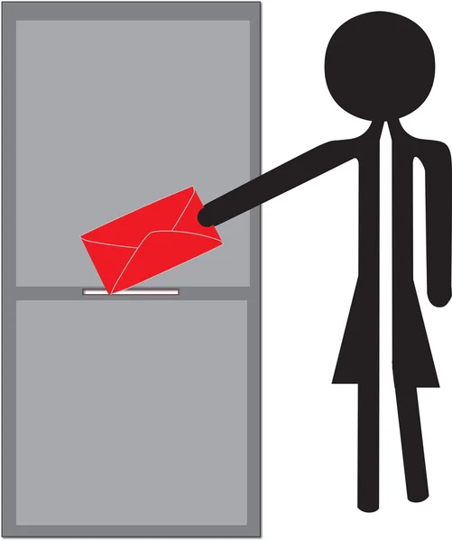 Woman with red enveloppe — Stok fotoğraf