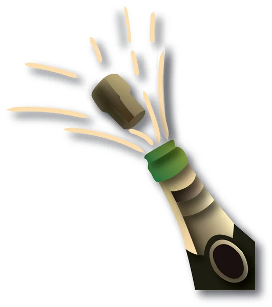 緑のシャンパンのボトル — ストックベクタ