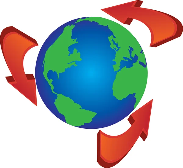 Recycle over de hele wereld — Stockvector