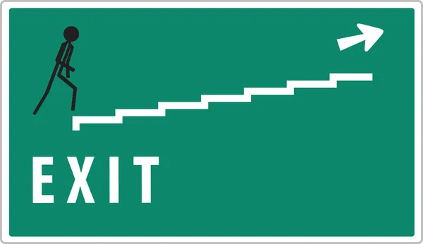 Green exit sign — Stock Photo, Image