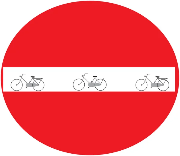 Rotes Schild ohne Fahrräder — Stockfoto