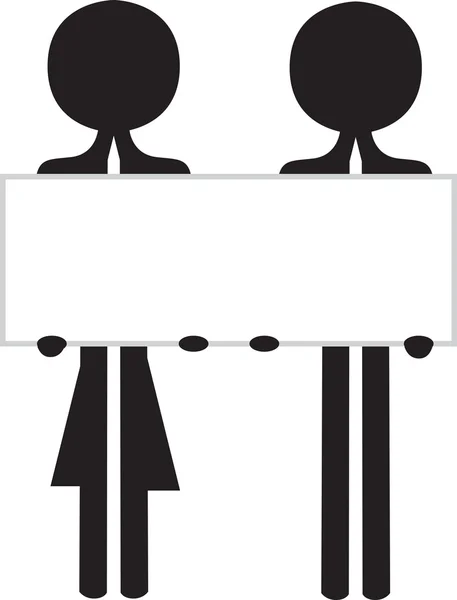 Couple avec tableau d'information blanc — Image vectorielle