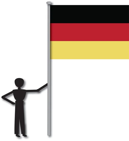 Man met vlag — Stockvector