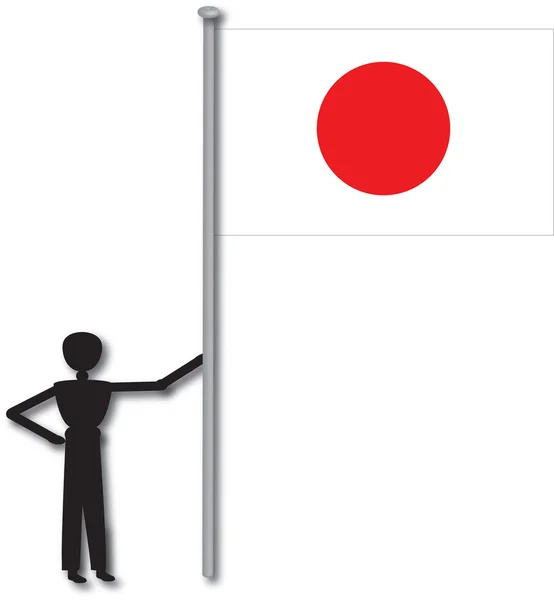 Homme avec drapeau — Image vectorielle