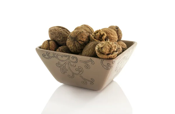 Bowl with wallnuts — Stock Photo, Image