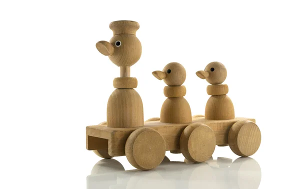 Wooden toy duck car — Stock Photo, Image