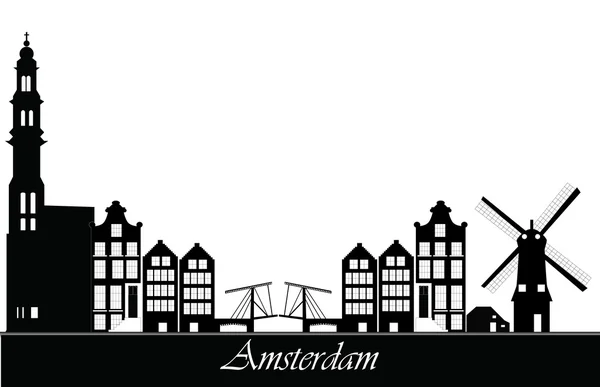 Línea del horizonte Amsterdam — Archivo Imágenes Vectoriales